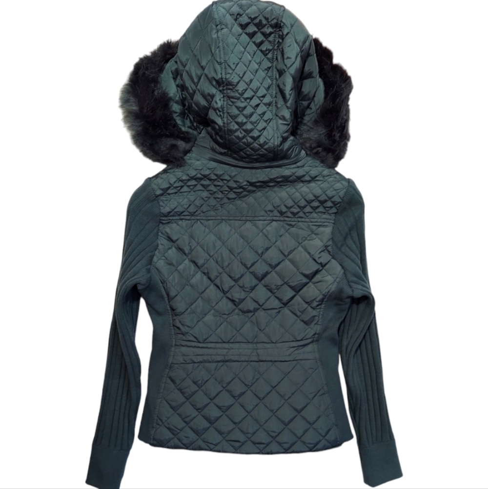 Palomares Sports Quilted Jacket Womens Green Stretch Side Winter Coat Warm New - Picture 3 of 15